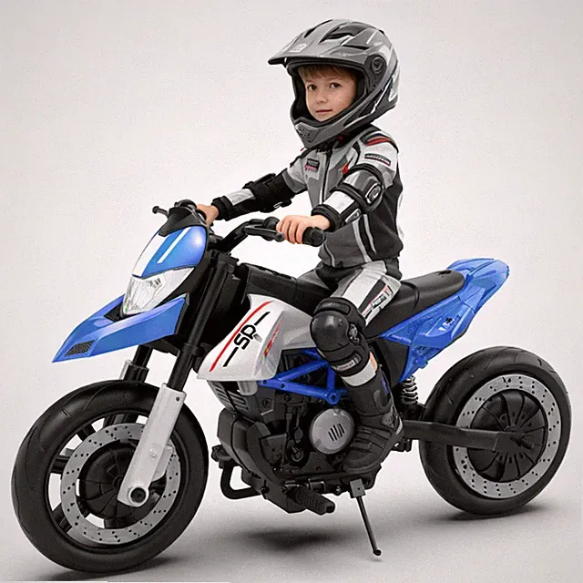 24V Kids Electric Motorcycle Ride On Toys Electric Bike for age 6+, Blue