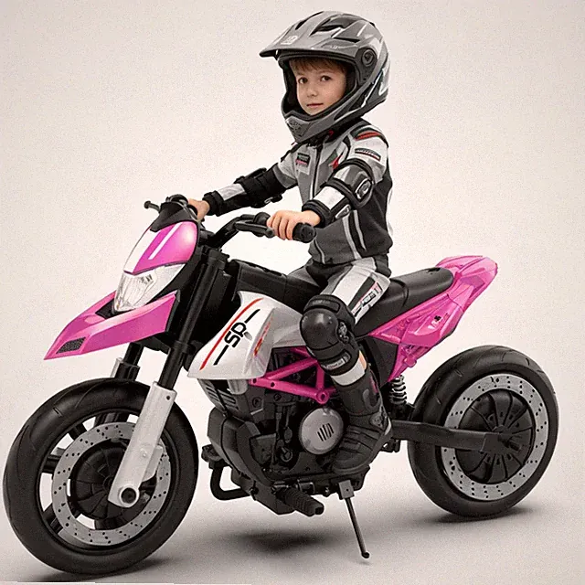 24V Kids Electric Motorcycle Ride On Toys Electric Bike for age 6+, Pink