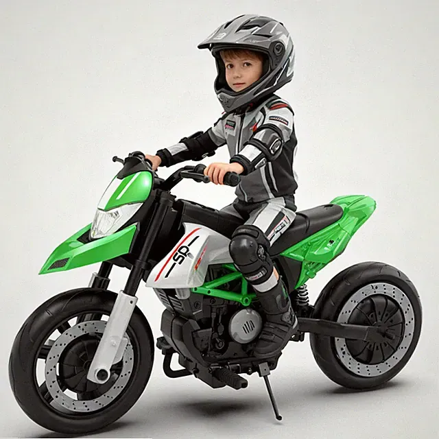 24V Kids Electric Motorcycle Ride On Toys Electric Bike for age 8+, Green