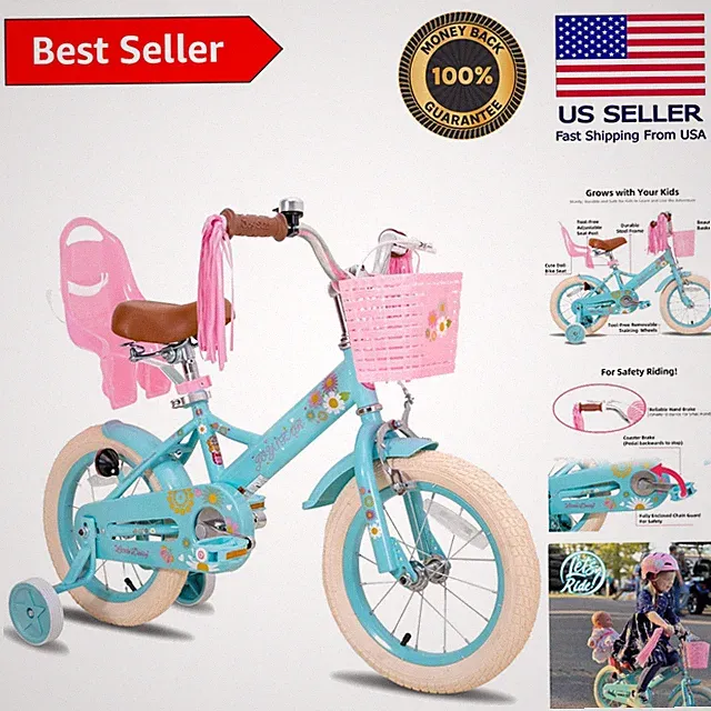 All-Around Fun: Little Daisy Kids 14 Inch Bike with Training Wheels & Reflectors