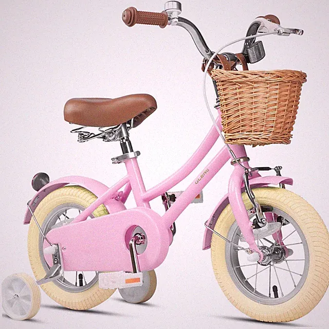 Glerc Little Molly 12-20 Inch Kids Retro Cruiser Bike with Wicker Basket