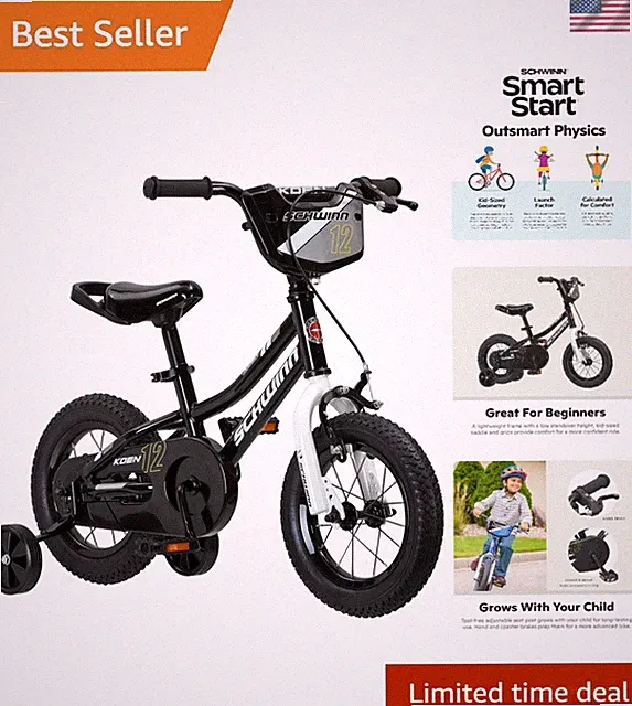 Koen & Elm BMX Style Toddler and Kids Bike, For Girls and Boys, 12-18-Inch Wh...