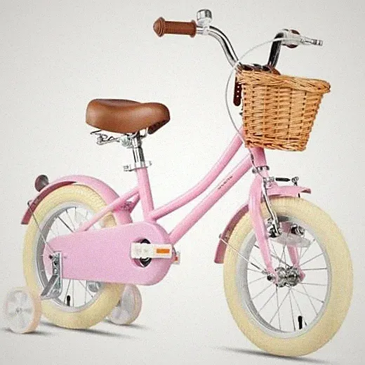 Little Molly 12-20 Inch Kids Retro Cruiser Pink 14 Inch With Training Wheels