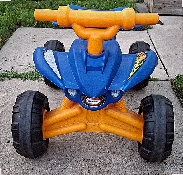 Little Tikes Kids 4-Wheel Quad Bike Ride-On ATV Toy Blue Orange