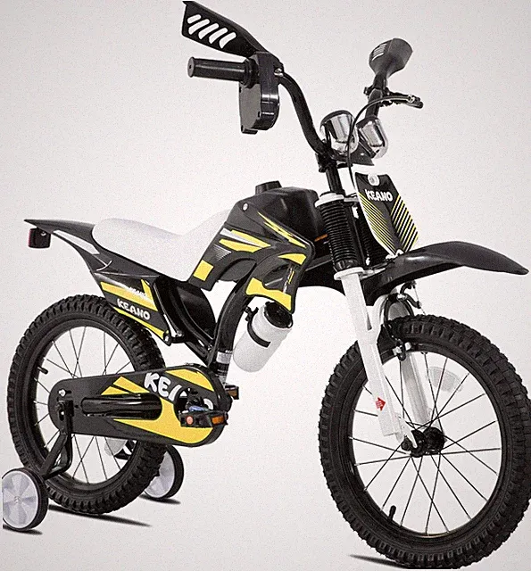 Motocross Kids Bike for Ages 3-7, 12 & 16 Inch with Training Wheels, Black