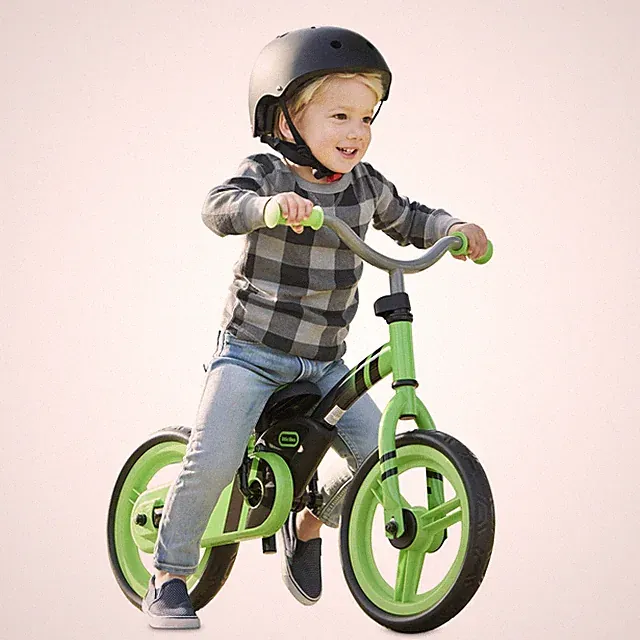 My First Balance-to-Pedal Training Bike for Kids in Green, Ages 2-5 Years, 12-In