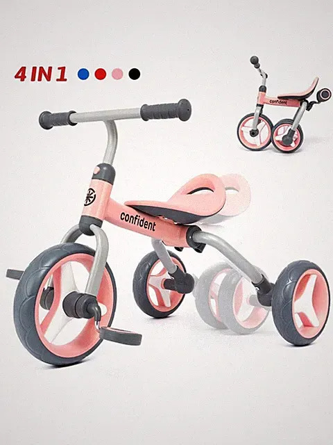 NEW 4 In 1 Tricycle Toddlers Age 2-5 Folding Bike FREE SHIPPING